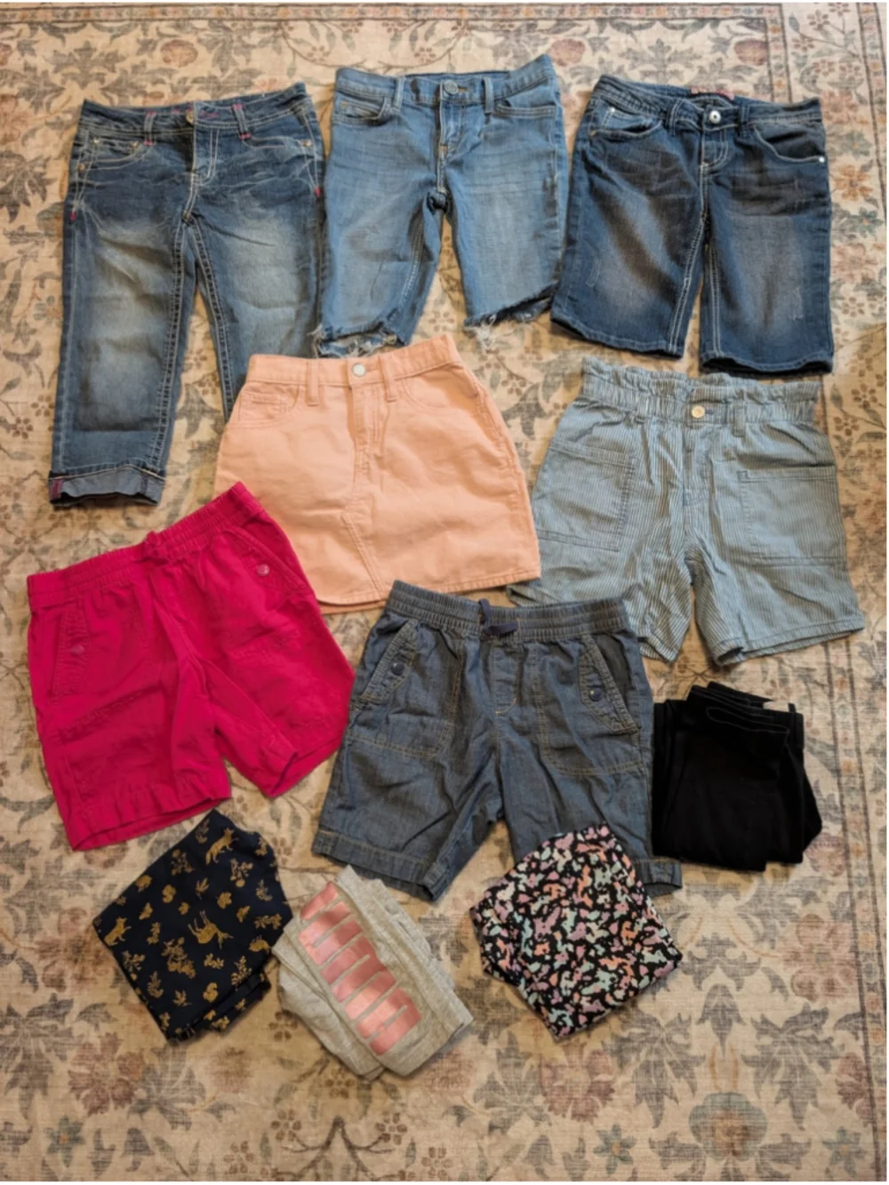 Girls Clothes Bundle Lot Sz 8 Back To School Denim Shorts Pink Skirt 11 Pc